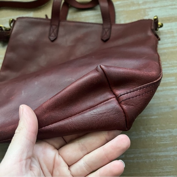Madewell The Zip Top Transport Crossbody Purse Maroon Classic Preppy Casual - Picture 4 of 7